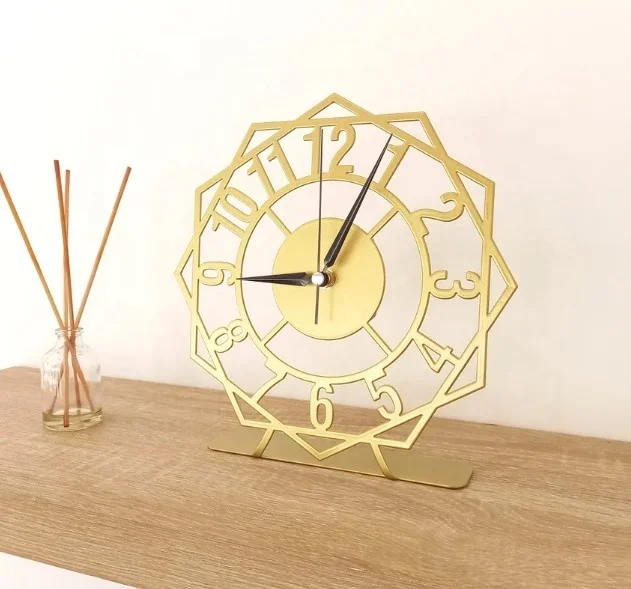 2022 New Product Clocks Metal Table Clock Modern Gold Table Stand Decor For Home Decorative Table Clocks