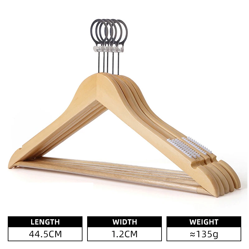 Lavinia Wholesale Anti Theft Hanger Non Slip Hotel Wooden Clothes Hangers With Anti Theft Ring