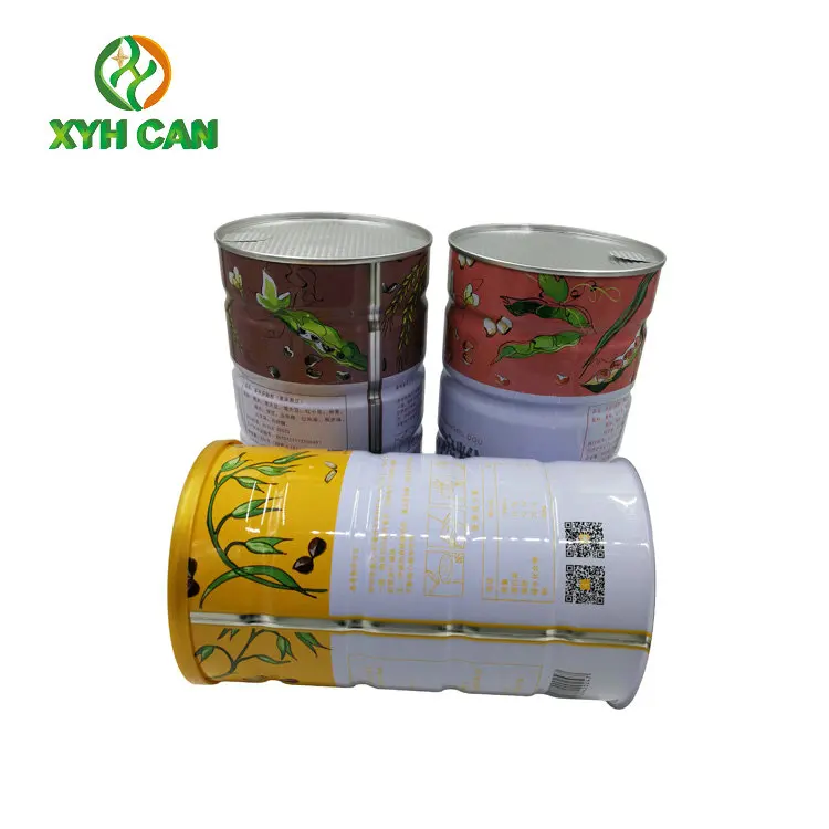 Food Grade round Tinplate Can for Milk Powder Tea Candy & Cookie with Easy Open Metal Lid & Plastic Lid Logo Printed