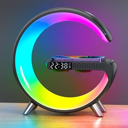 N69 Multifunction Alarm clock BT 5.0 Speakers LED Night light lamp Bass Hifi Wireless Speaker support Fast Qi Wireless Charging