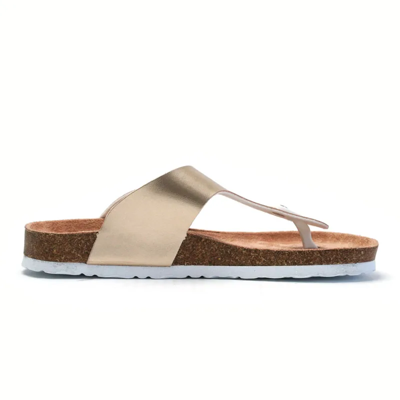 Сандалии на плоской подошве для женщин и пробковые шлепанцы тапочки с пряжкой стильная обувь