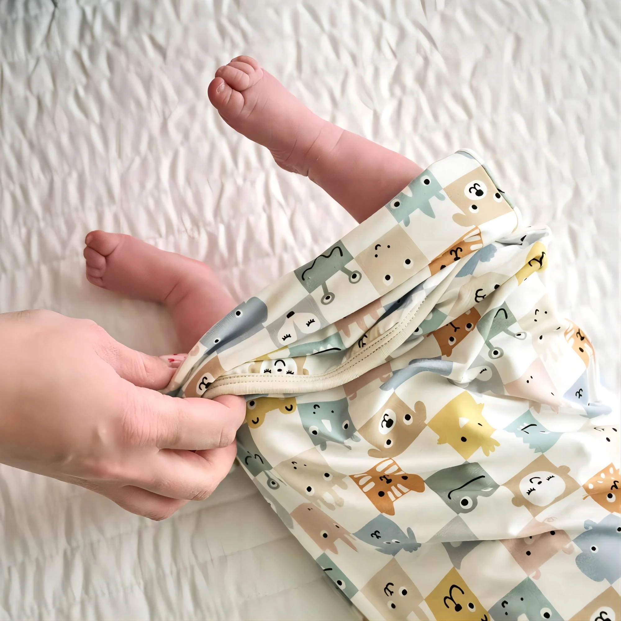 Newborn Swaddle Wrap Infant Clothes Soft 95% Bamboo 5% Spandex Animal Pattern Breathable Fiiendly Skin