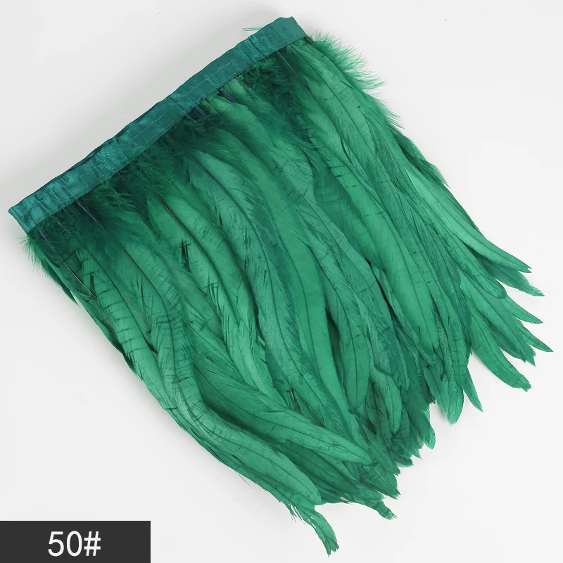 Manufacturer Decorative rooster plumas feather bleached and dye blue materia Carnival tone color coque tail fringe trim