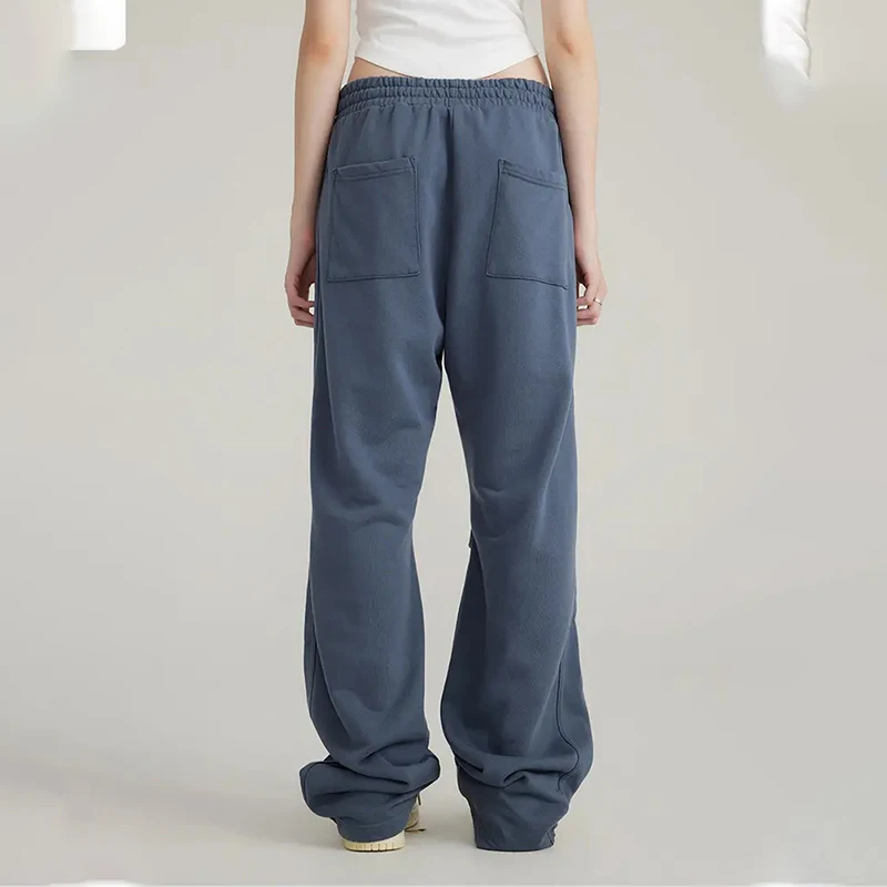 Vintage Sweatpants High quality french terry  unisex parachute pants stacked acid wash sweatpants