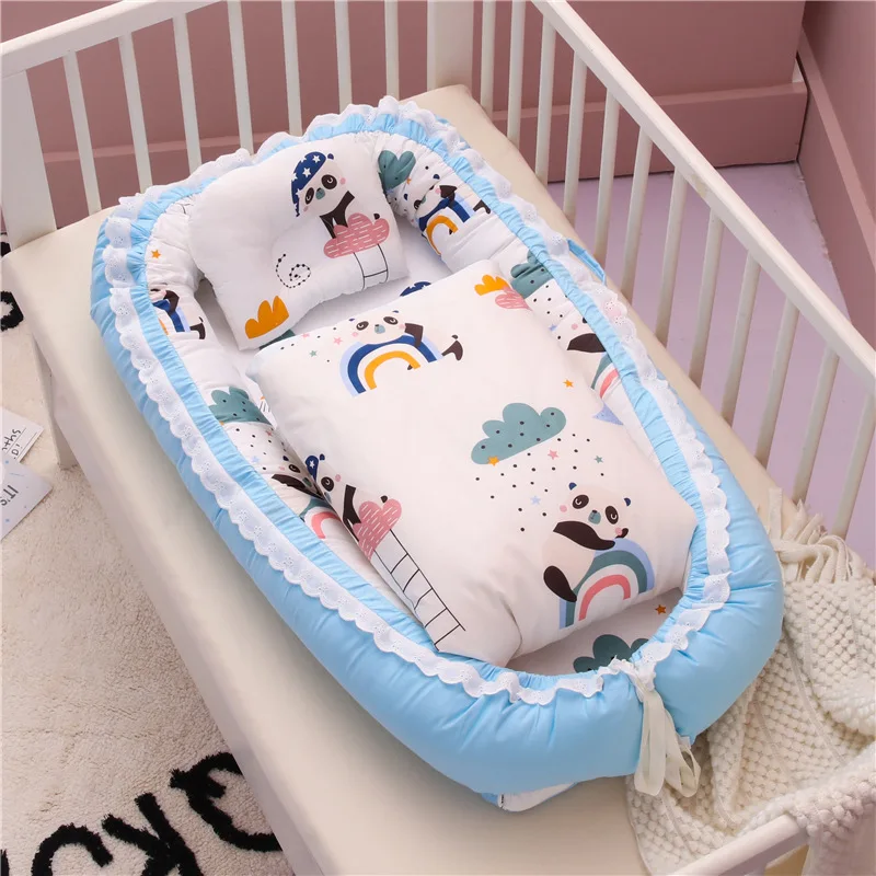 wholesale portable Breathable Cotton Co Sleeper babi baby lounger Nest With Pillow Quilt For newborn 0-12 Months