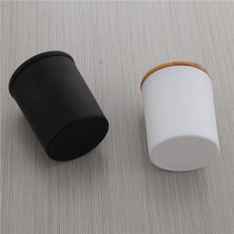 High quality candle empty jar can be used as a birthday present candle empty jar round mouth bamboo wood cover scented candlesti