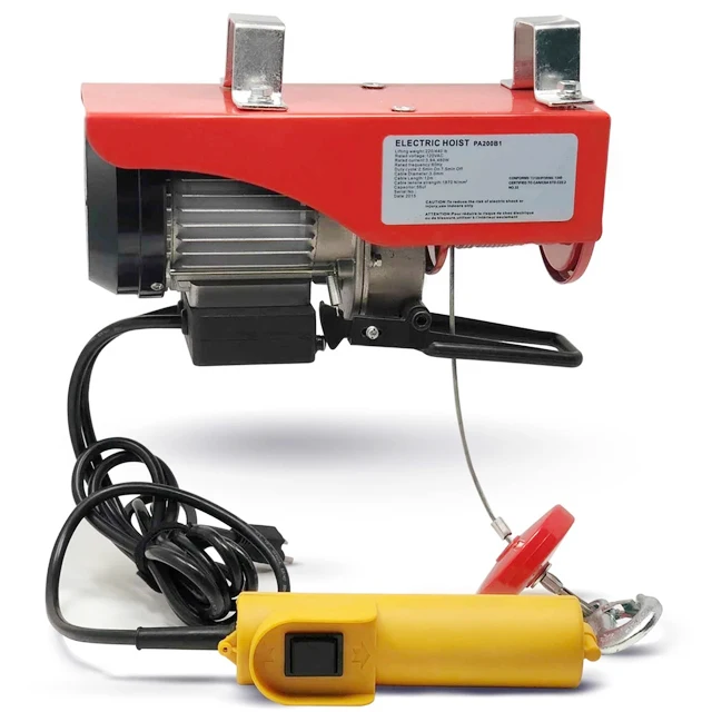 Electric Hoist 1320lbs Lift Electric Hoist 110V Mini Electric Winch Wire Cable Hoist Overhead Crane Lift with Remote Control