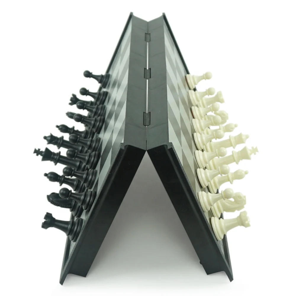 Ready to ship 3 in 1 magnetic chess and backgammon game set foldable chess board box for playing table game