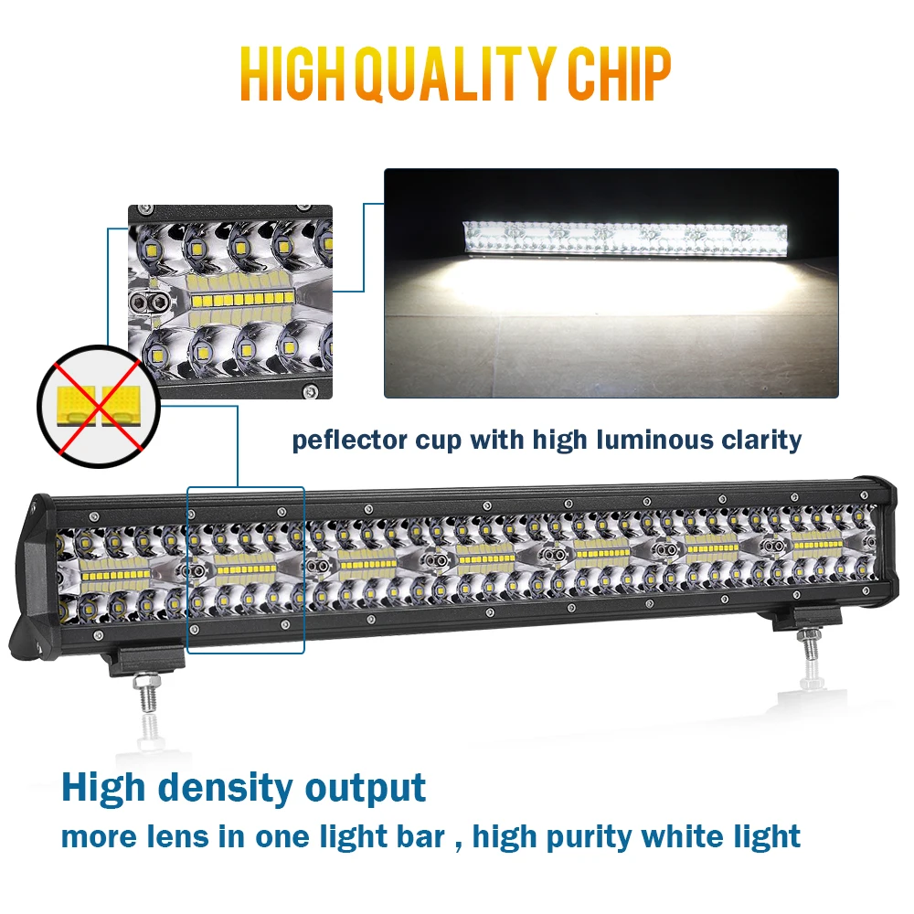 Hot sale light bar Spot Flood Combo Beam 4'7'12'20'23 Inch 4X4 Triple Row Led Light Bar