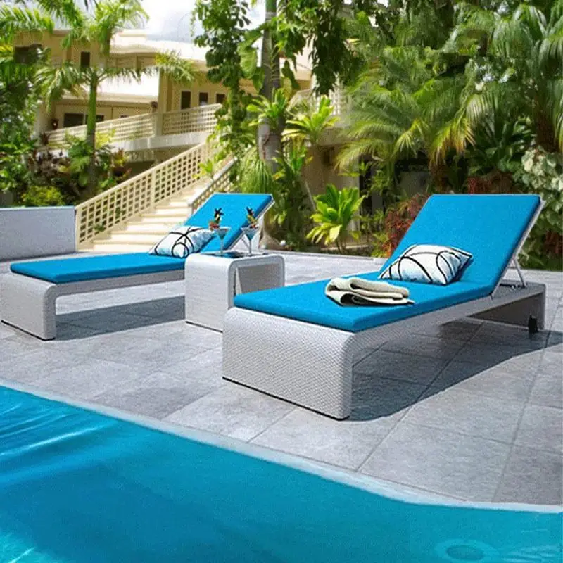 Chaise Lounge Outdoor Rope Wicker Sun Lounger Garden Furniture Outdoor Hotel Sun Lounger