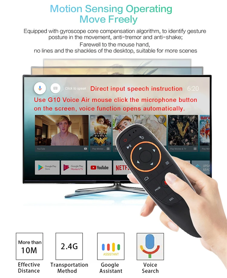 2 4g Air flying Mouse пульт дистанционного управления G10 голосовое дистанционное управление с USB мини беспроводной клавиатурой