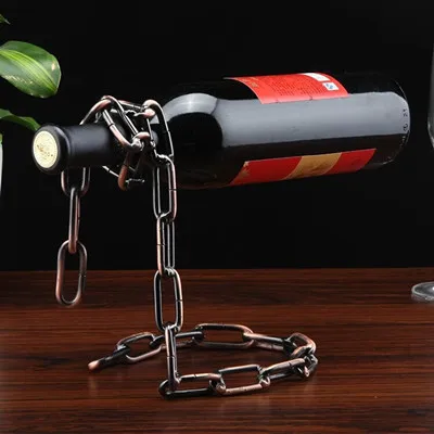 Magic Chain Wine Rope Bottle Holder Illusion Floating Wine Holder For Kitchen Home Decoration