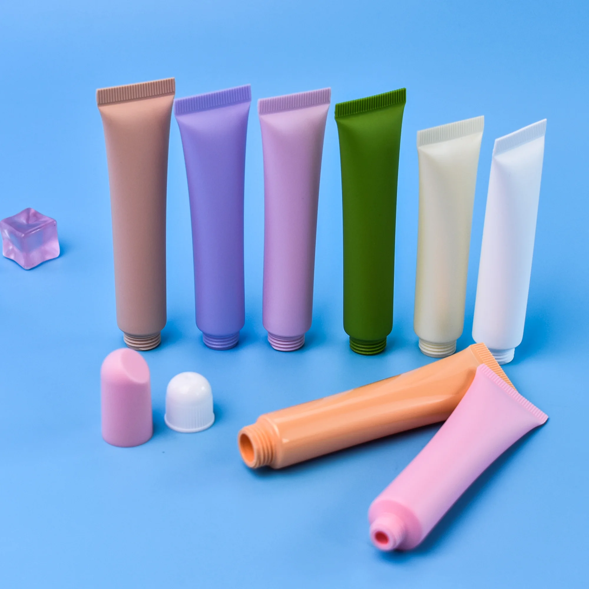 10ml 20ml Squeeze Tube for Lip Gloss Lipstick Lip Balm  Roll on Eye Cream Packaging White Pink Plastic PE  Manufactures Tube