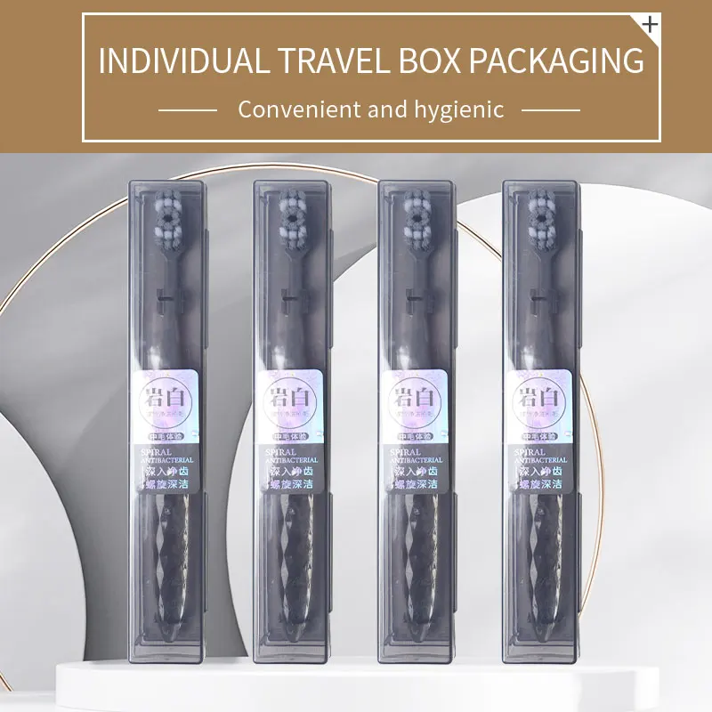 MS  Soft Toothbrush Spiral Soft Independent Plastic Box High Grade Transparent Cute Toothbrush