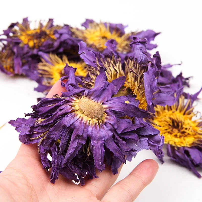 2024 New Harvest Organic Preservatives Free Whole Blooming Flower Herbal Dried Blue Lotus Flowers for Tea Lan Lian Hua
