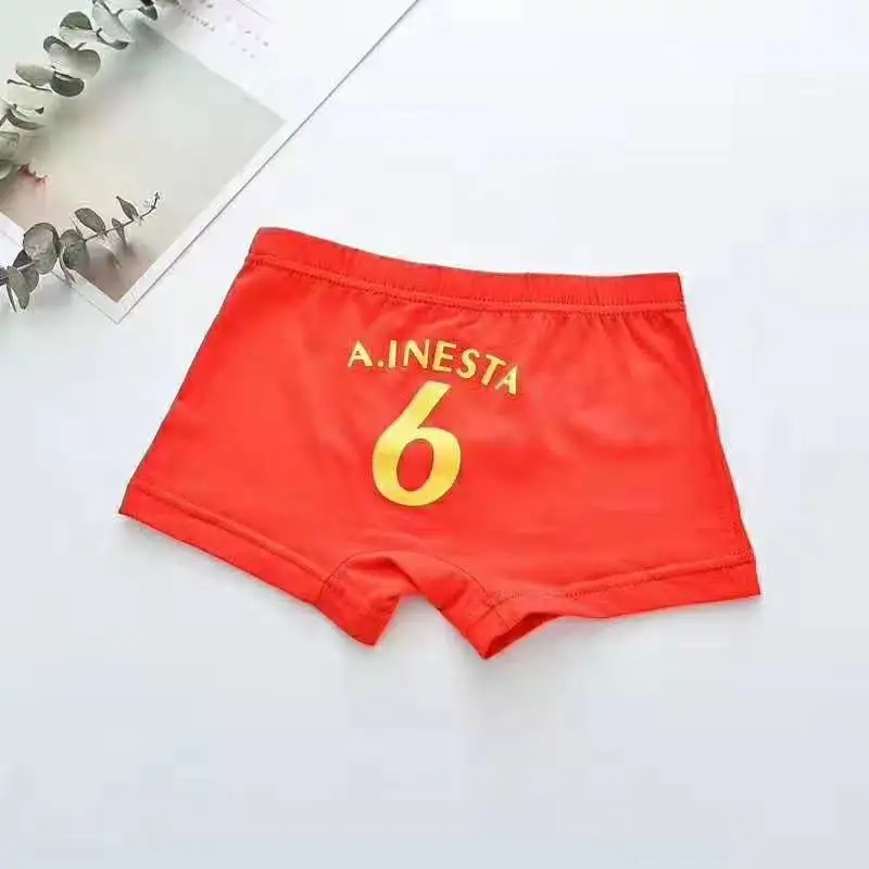 Wholesale High Quality 40S Combed Cotton Cute Number Printing Boy Underwear Kids Underwear
