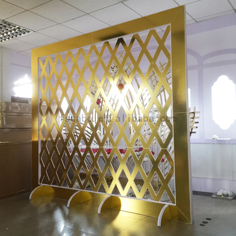 Luxury Modern Fancy Palace Golden High Large Wedding Events Banquet Backdrop Wedding Supplies for Event  Decoration Backdrop