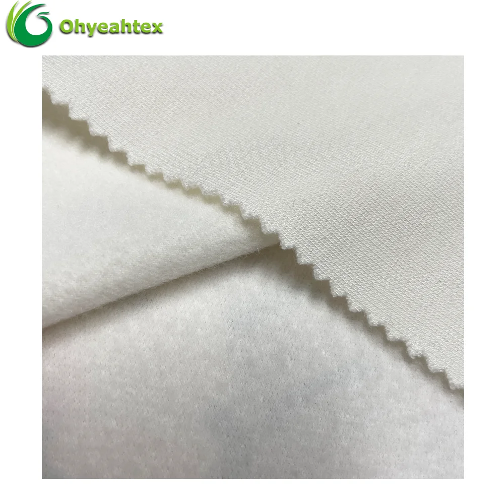 Anti Pill Comfortable Knitted Bamboo Polyester Spandex Fleece Jersey Fabric For Lining