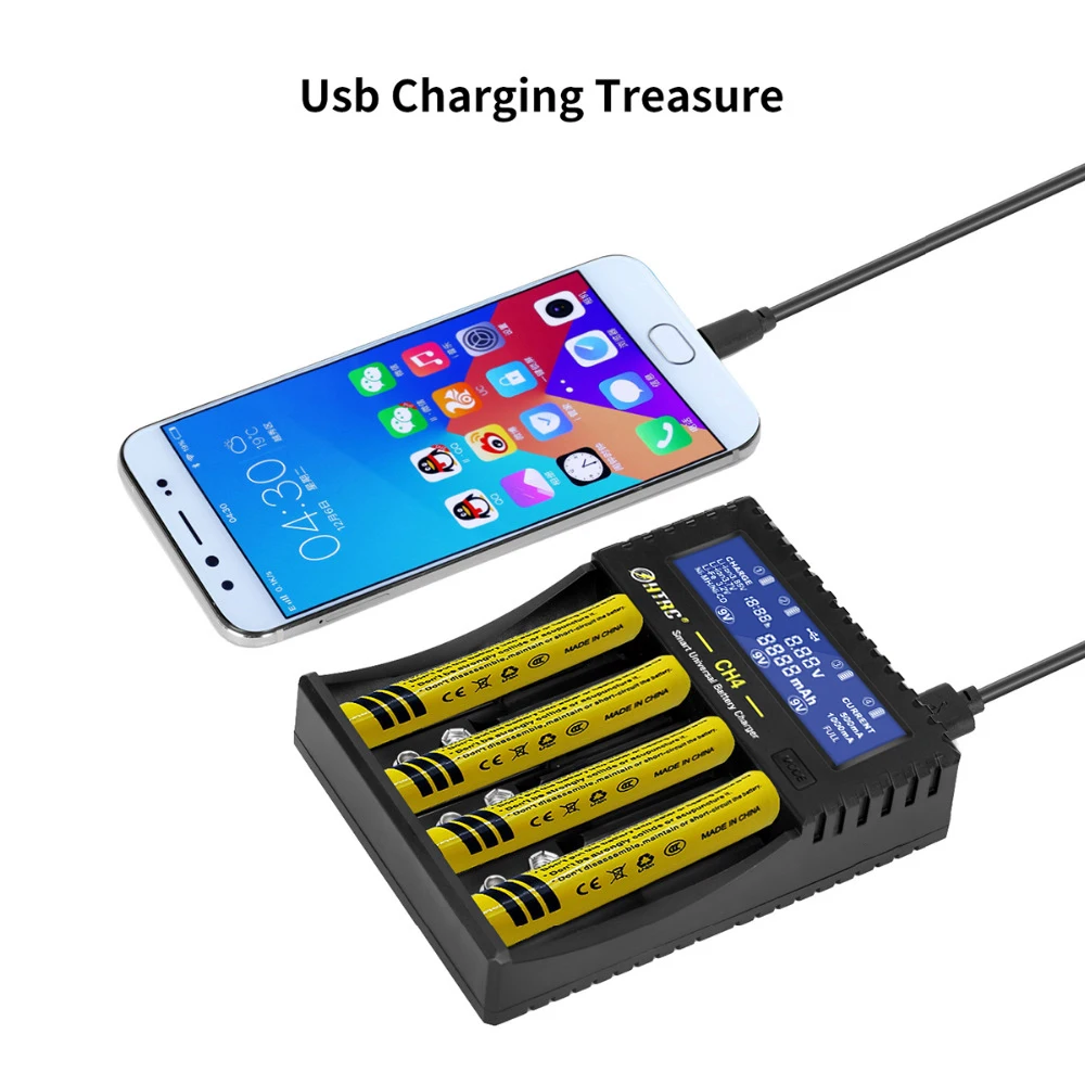 
CH4 Battery Charger 18650 26650 6F22 9V AA 16340 14500 Lipo Li-ion Li-fe Ni-MH Ni-CD battery charger for RC Toys 