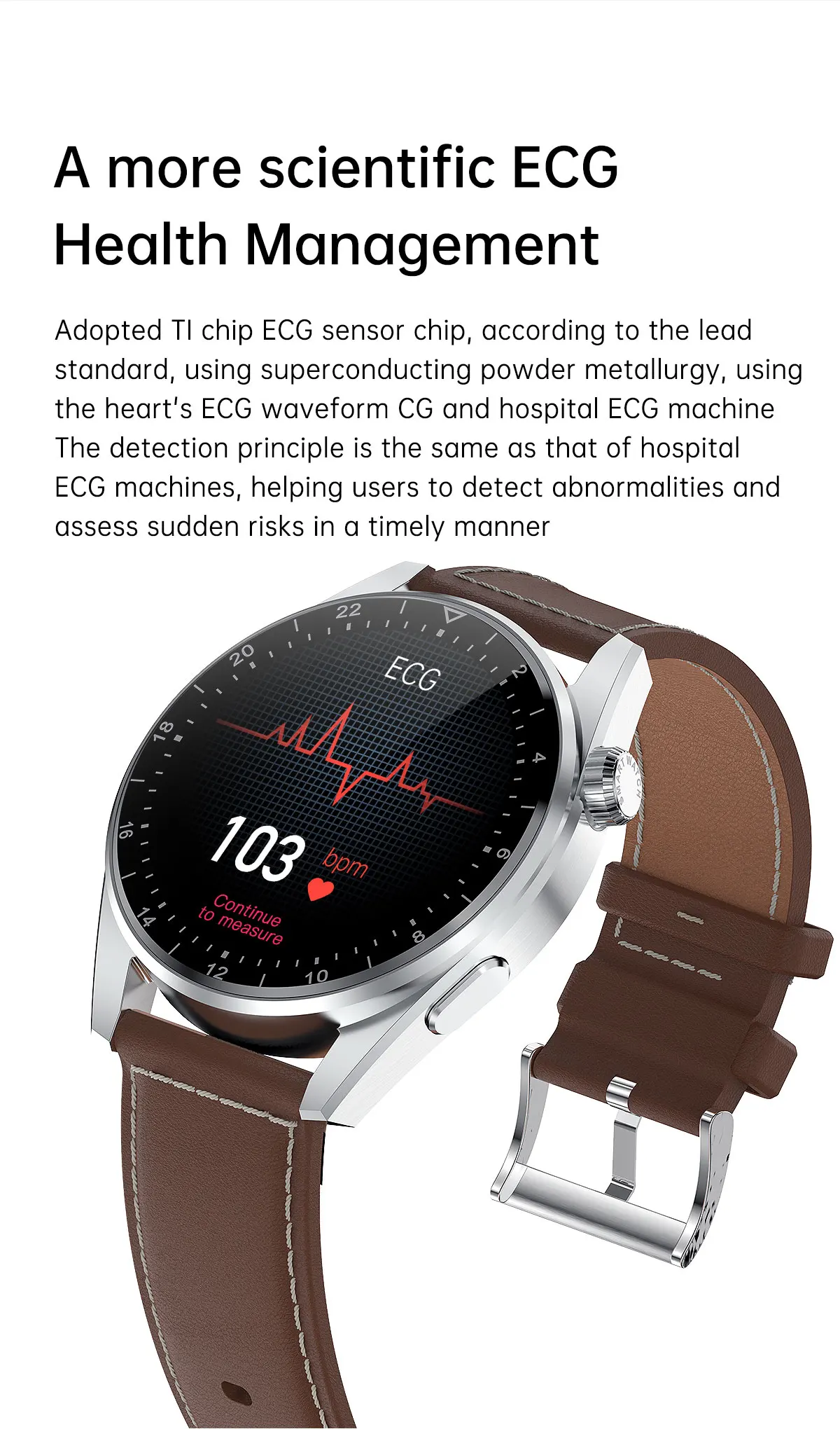 NHK05 with 24--hour heart rate detection and ECG HD Wireless GPS Calling Smart Watch