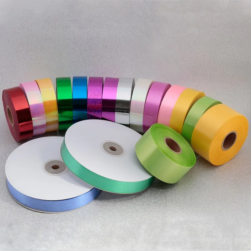 Wholesale Plastic Gift Ribbon Roll Assorted Color Gift Wrapping Ribbon Christmas Birthday Decoration Packing Ribbon