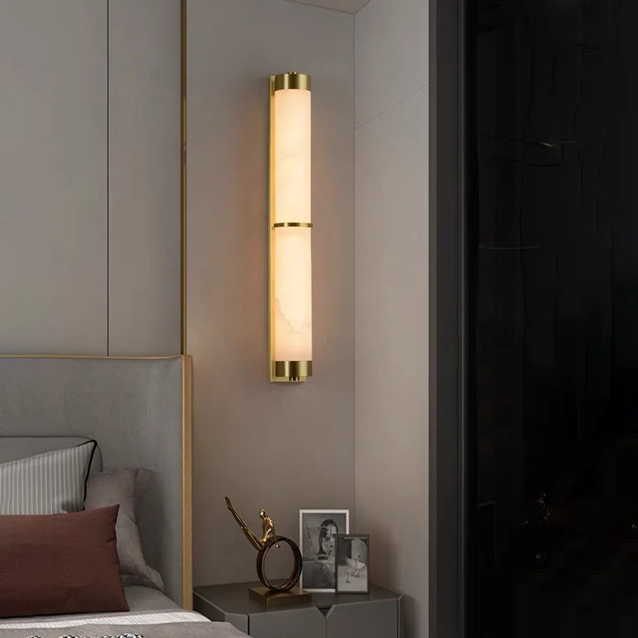 Cloud stone wall lamp all copper light luxury living room light new Chinese balcony outdoor waterproof light