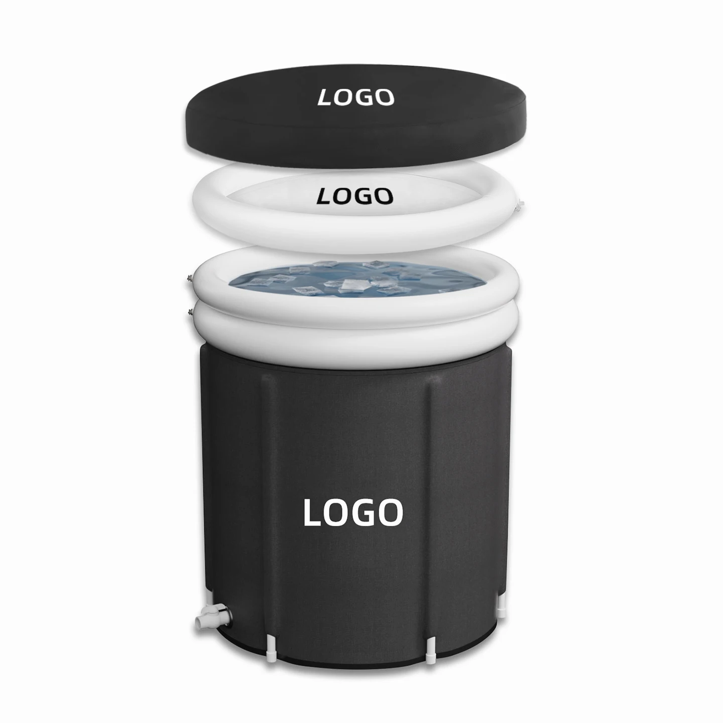 Foil Design 6 layers materials 2024 New Patented Fitness Leak Proof Detachable Ice Bath Inflatable Inner Tub and Outer Tub