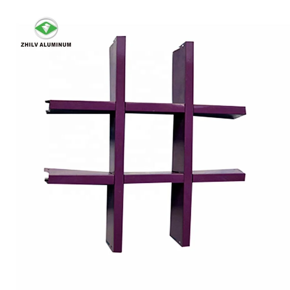 
High quality cheap aluminum wood grain grid ceiling metal false oepn cell ceiling design 