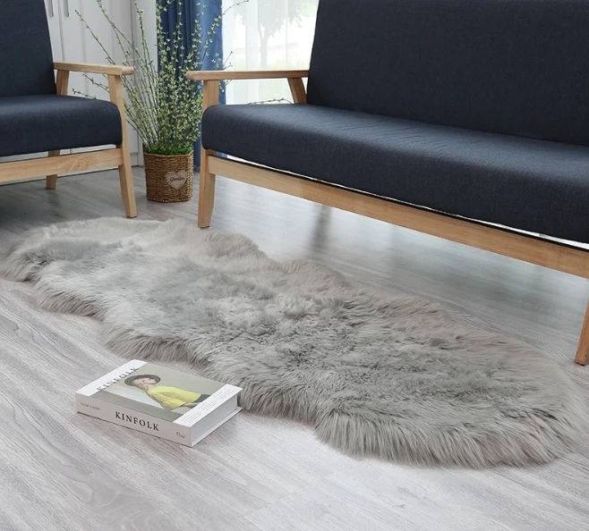 High Quality Tie Dyed Acrylic Mixed Polyester Yarn Long Pile Faux Sheepskin Rug