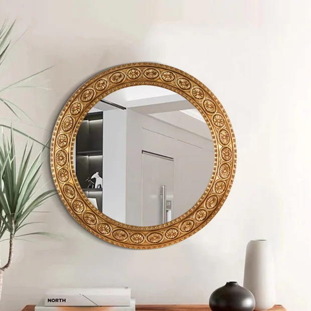 Bucks Home European Oval Hollow Bathroom Mirror Vanity Mirror Wall Hanging Porch Decorative Mirror