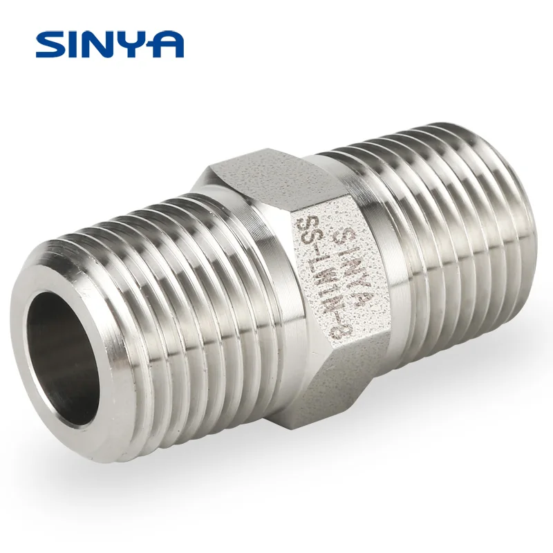 Male Thread Hex Nipple Instrumentation Pipe Fittings Stainless Steel 316/316L 6000 PSI Monel, Duplex, Hastelloy C276, 6Mo