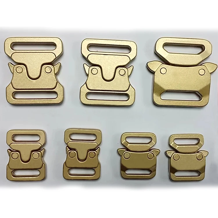 Factory custom gold color  3/4inch Metal Quick Release Buckle for dog collars adjustable Heavy Duty 20mm dog collar metal clip