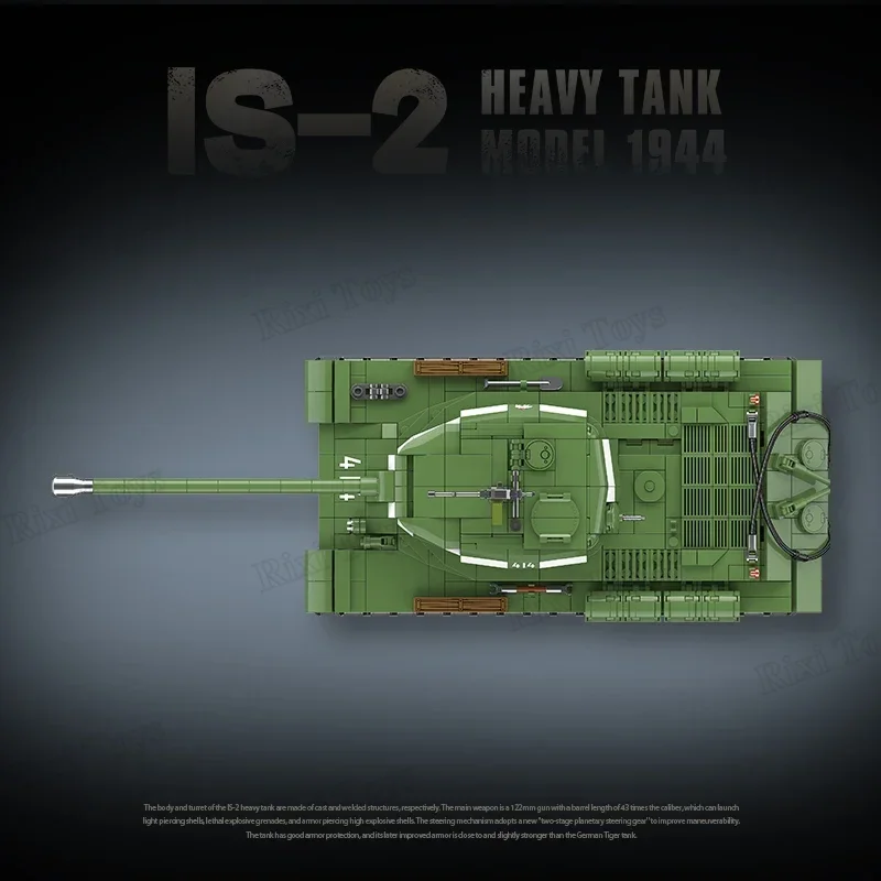 QuanGuan 100249 военный WW2 IS-2 тяжелый танк мировая война II гусеничный конструктор игрушки для детей подарки наборы строительных блоков