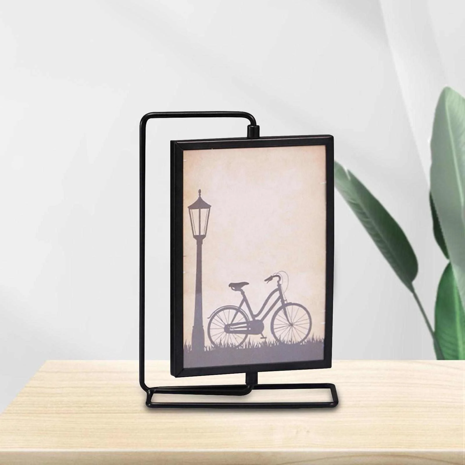 Picture Frame Decor Memorial Frame Cards Display Holder Rotating Photo Frame for Desktop Housewarming Lover Bedroom Family Home