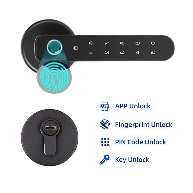Smart Door Lock Front Fingerprint TTlock Digital Deadbolt Keyless Key Wifi Locks Wireless Single Bolt Fingerprint Smart Lock