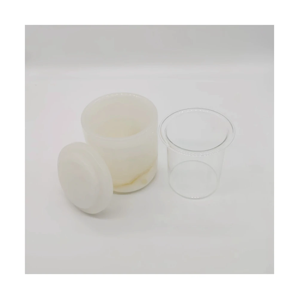 Wholesale luxury white Onyx candle holder candle jar with lid