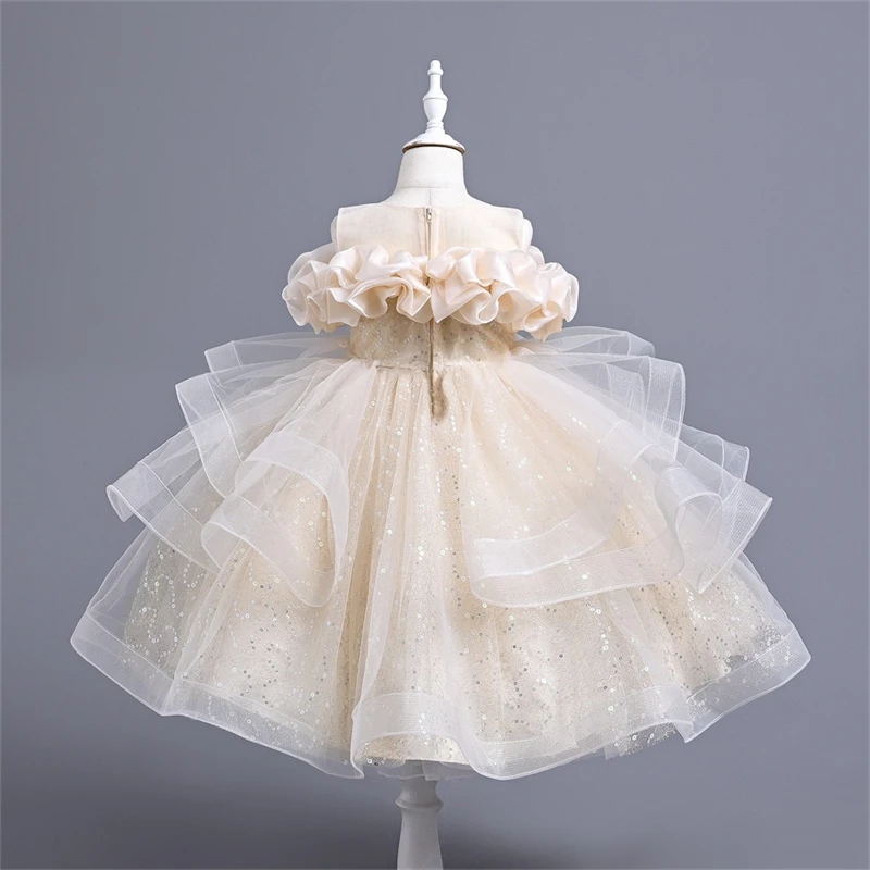 Wholesale Children Sweet Dress Girls Flower Party Dresses High-Quality Baby Lace  Dress