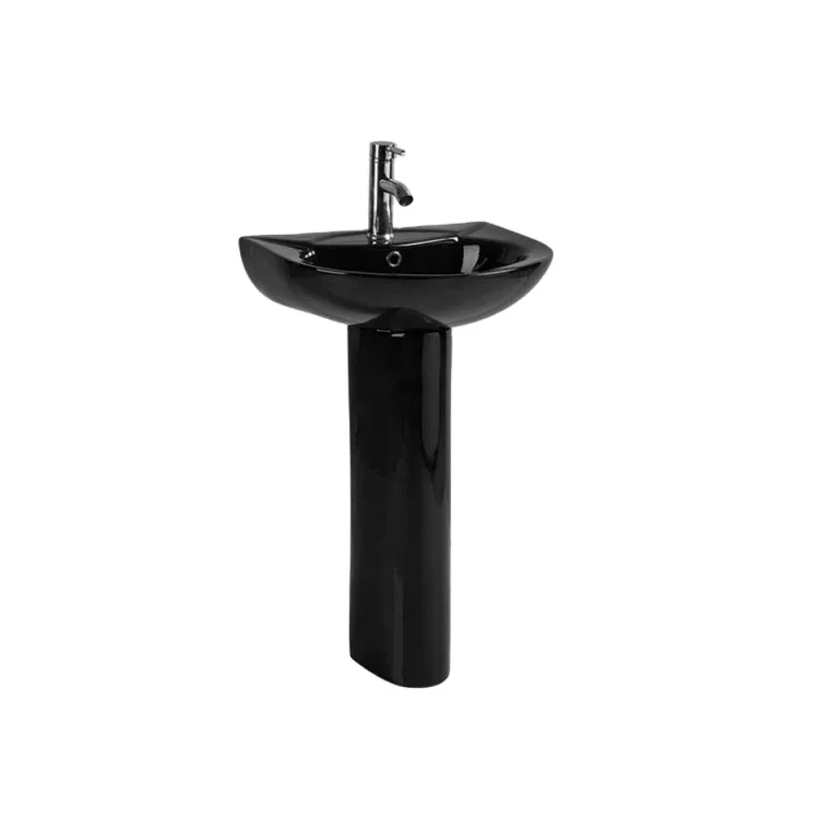 YEXIZ D6004 Popular Modern Ceramic Pedestal Basin  Concise Style Elegant Colors Black Sanitary Wares  Easy Cleaning Basin
