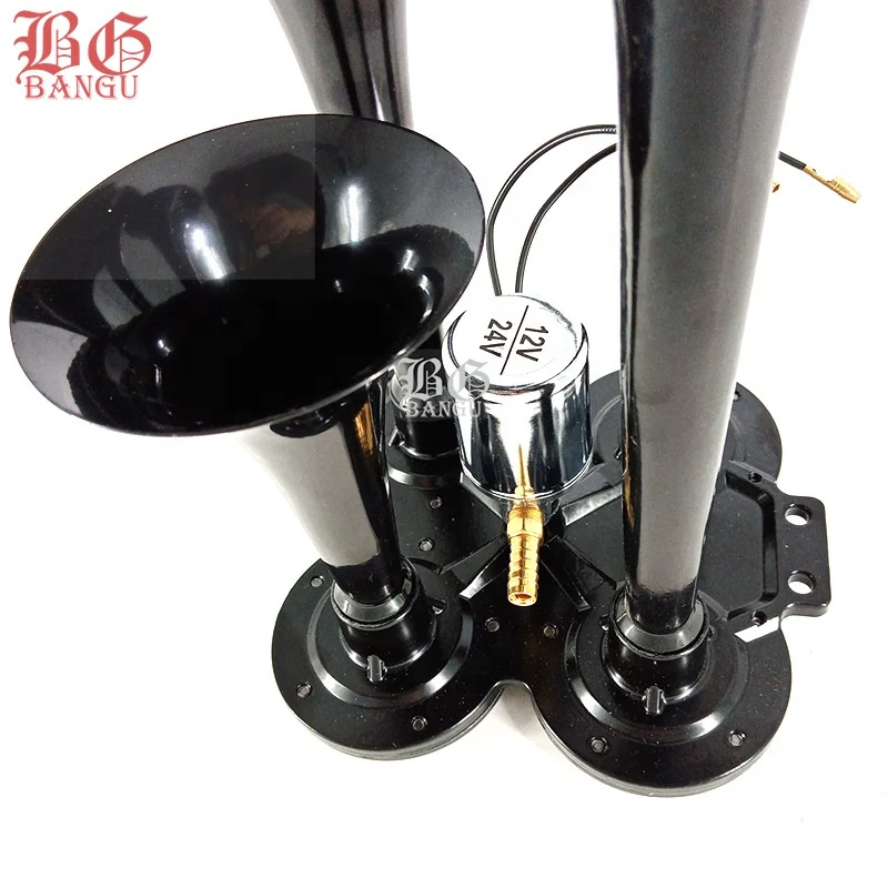 European Truck Parts Bangu 12V 24V 450 Hz 120db 4 pipes air horn electric air horn with powerful sound for truck for bus