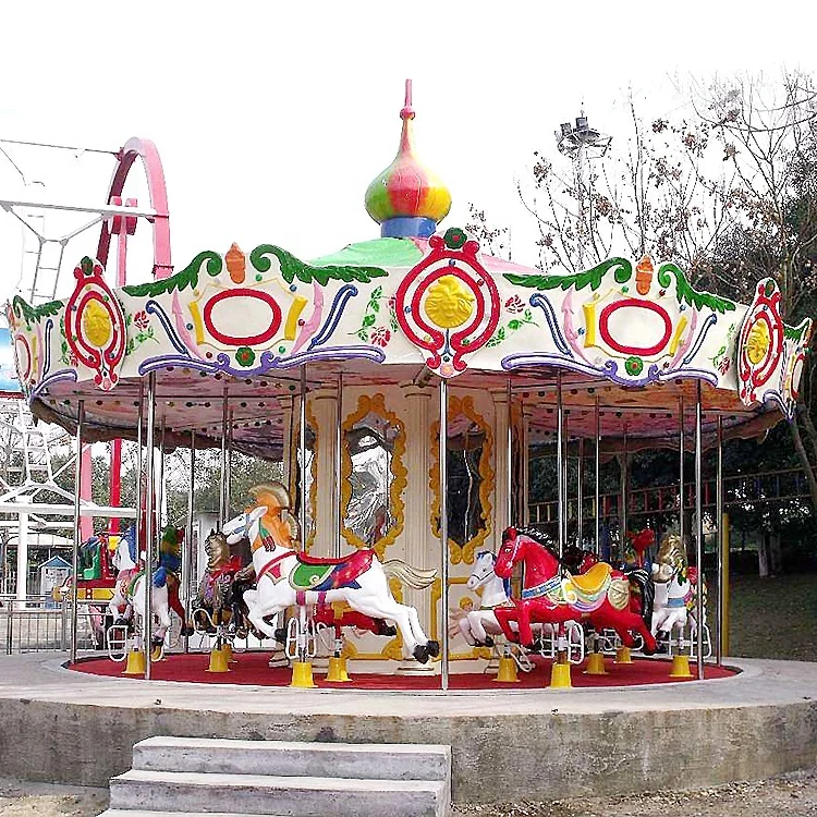 Kids Amusement Park Attractions 20 Seats Carousel Merry Go Round Rides For Sale