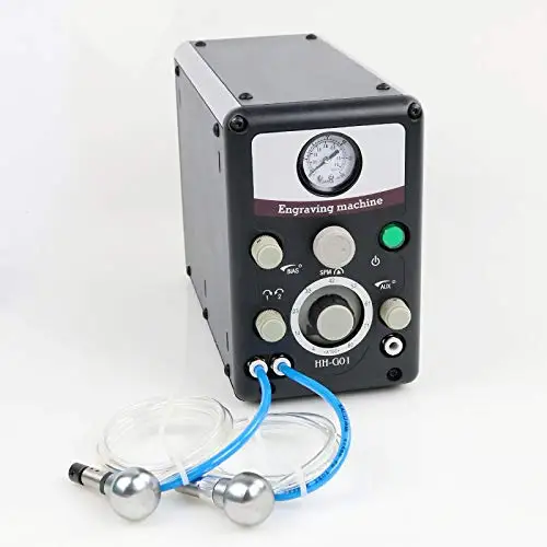 Pneumatic Jewelry Engraver Machine 110V 60Hz Pneumatic Hand Engraving Machines 400-8000 RPM Pneumatic Graver Handpiece Double-He