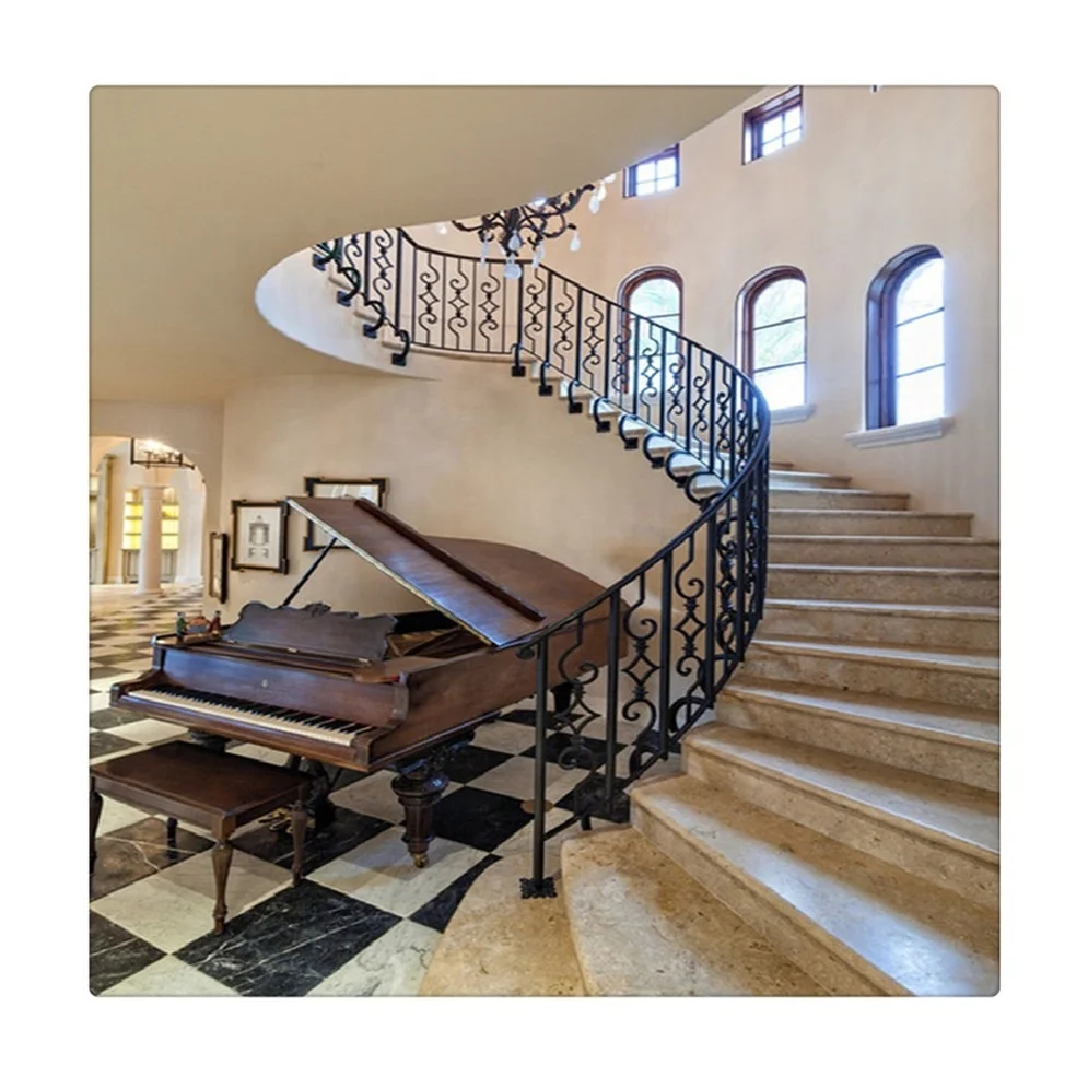 Stone Beige Marble Staircase Contemporary Light Stairs Indoor Spiral Staircase for Sale Decoration Natural Outdoor and Indoor