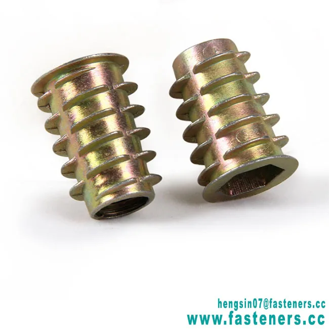 High Quality Factory Price Zinc Alloy Insert Nuts Furniture fasteners M4-M10 Hex Socket Trapezoid Nuts