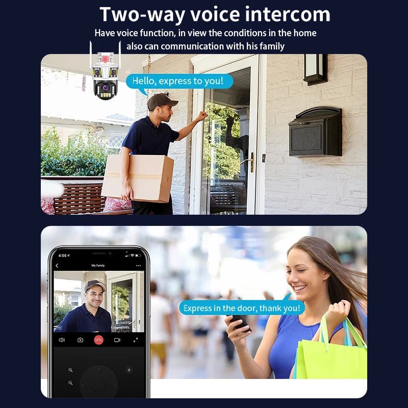 Wistino 6K 3-lens outdoor waterproof camera human motion tracking alarm push wifi security camera