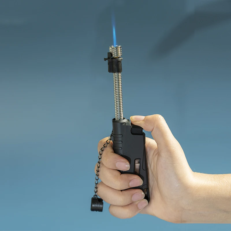Outdoor Branded Flexible Neck Refillable butane Camping Sports Lighter One Jet Flame Torch Lighter