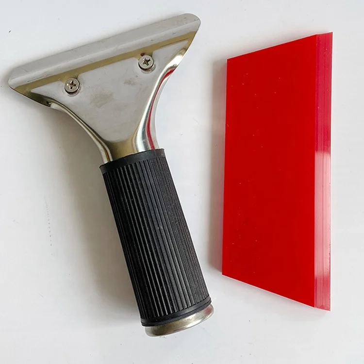 Скребок Bluemax со скошенными ушками резиновый скребок для окон Blue Max с короткой ручкой