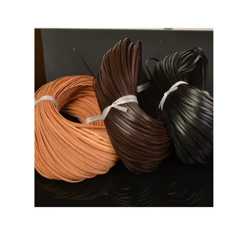 Black Nappa Stitched Leather Cord 4mm 5mm Different Size Available Factory Direct Supplier Strong Leather Rope