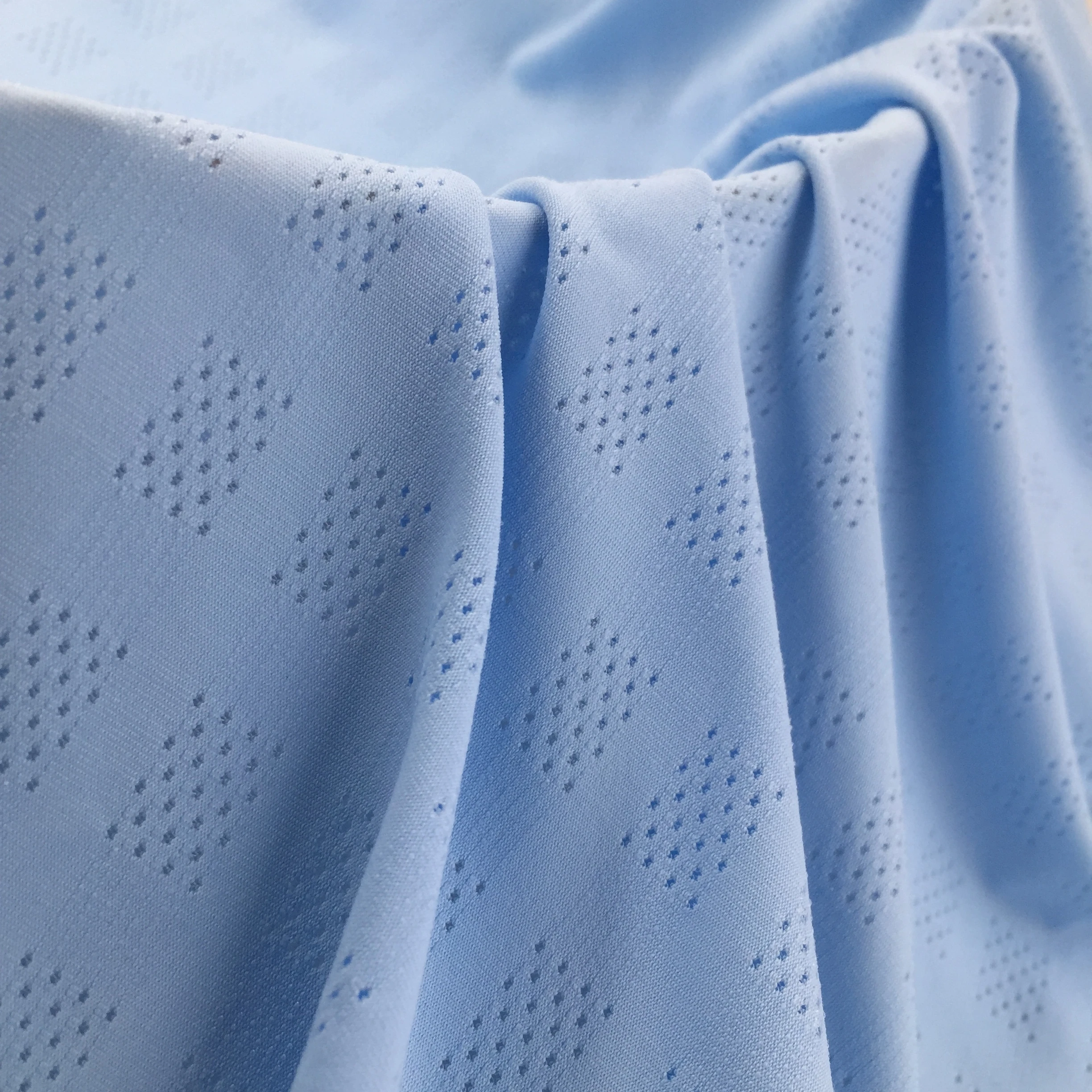 Mesh Breathable Mesh New Jacquard Grid Sports Fitness Suit Vest Fabric Water Cube Butterfly Knitted Stretch Fabric Lightweight