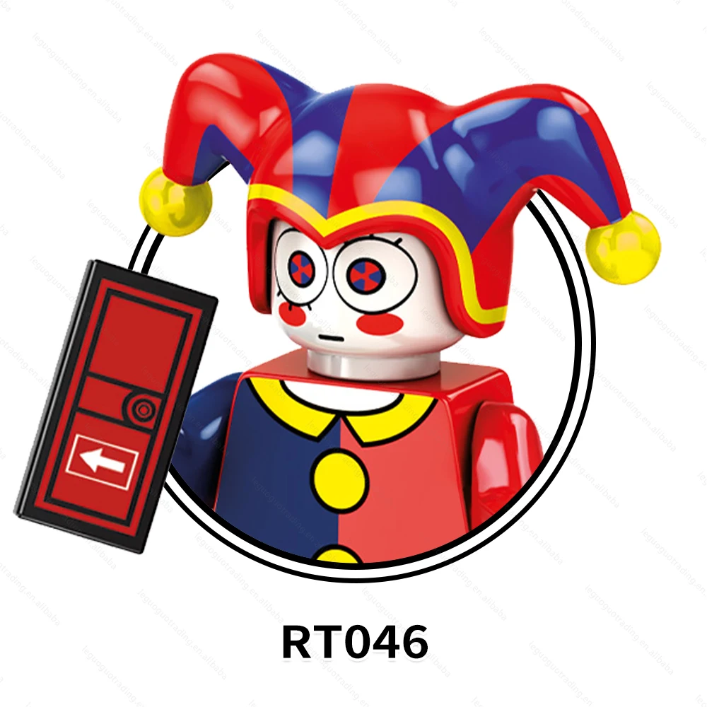 RT046-053 The Amazing Digital Circus Cartoon Anime Cute Pomni Jax Clown Digital Circus Mini Plastic Building Blocks Kids Toys