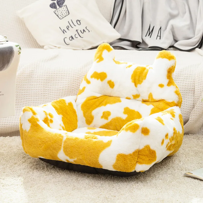 Wholesale plush soft paramount pet dog cow print bed set